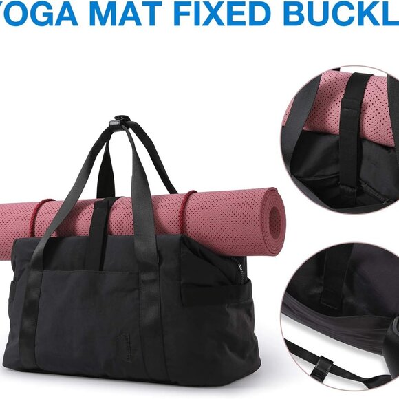 Gym Bag for Women, Carry on Weekender Overnight Bag, Travel Duffel Bags with Tro - Picture 5 of 6